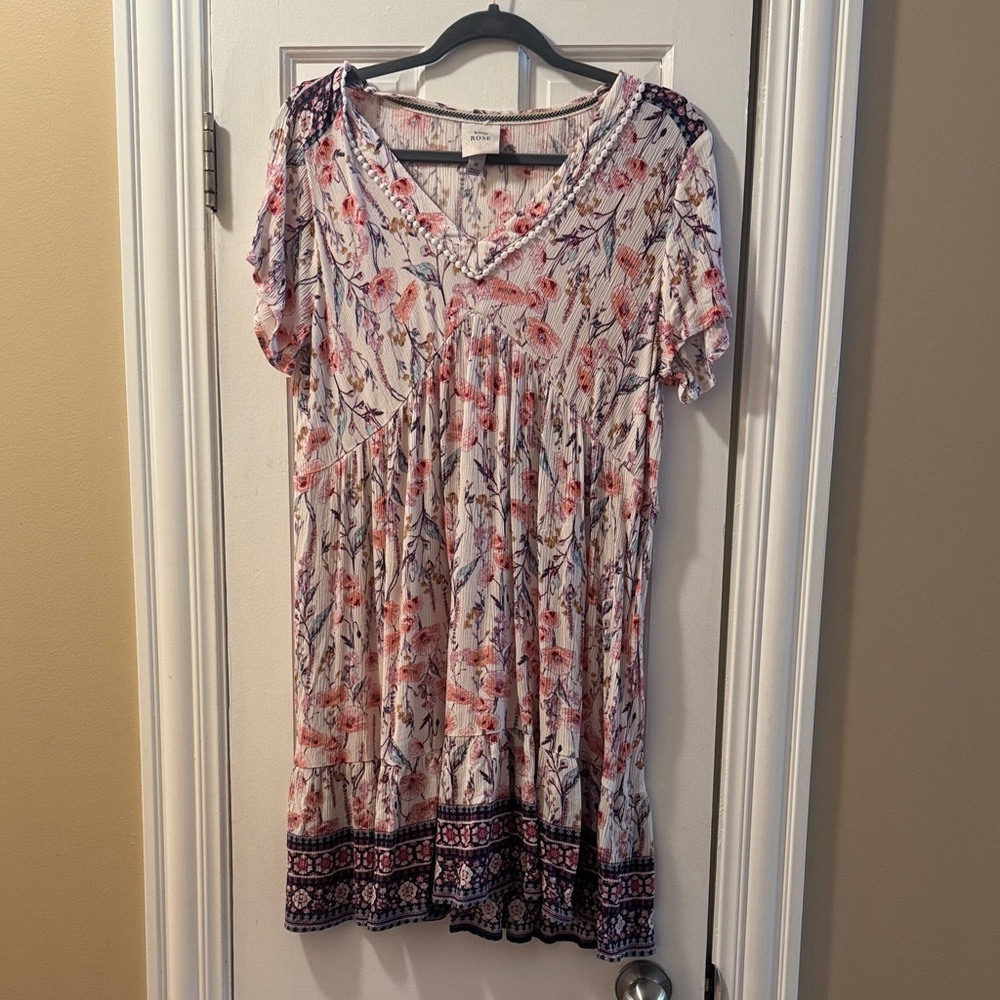 Knox Rose Floral Mini Dress in Pink and Purple